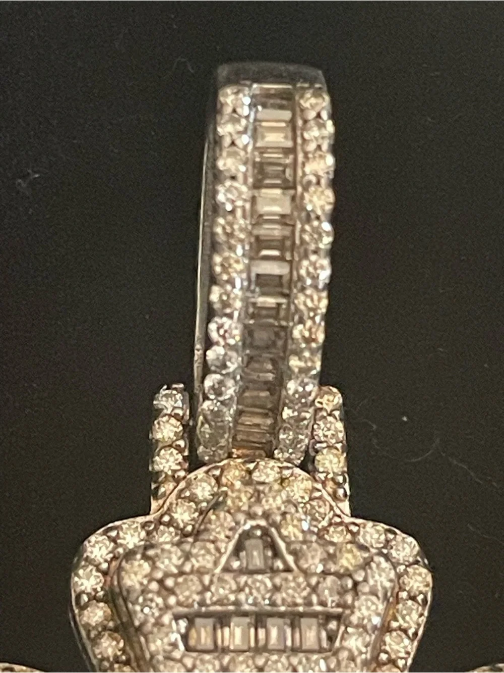 Delmar Jewelers Cross Baguette Iced Out Moissanite Pendant .925 Sterling Silve